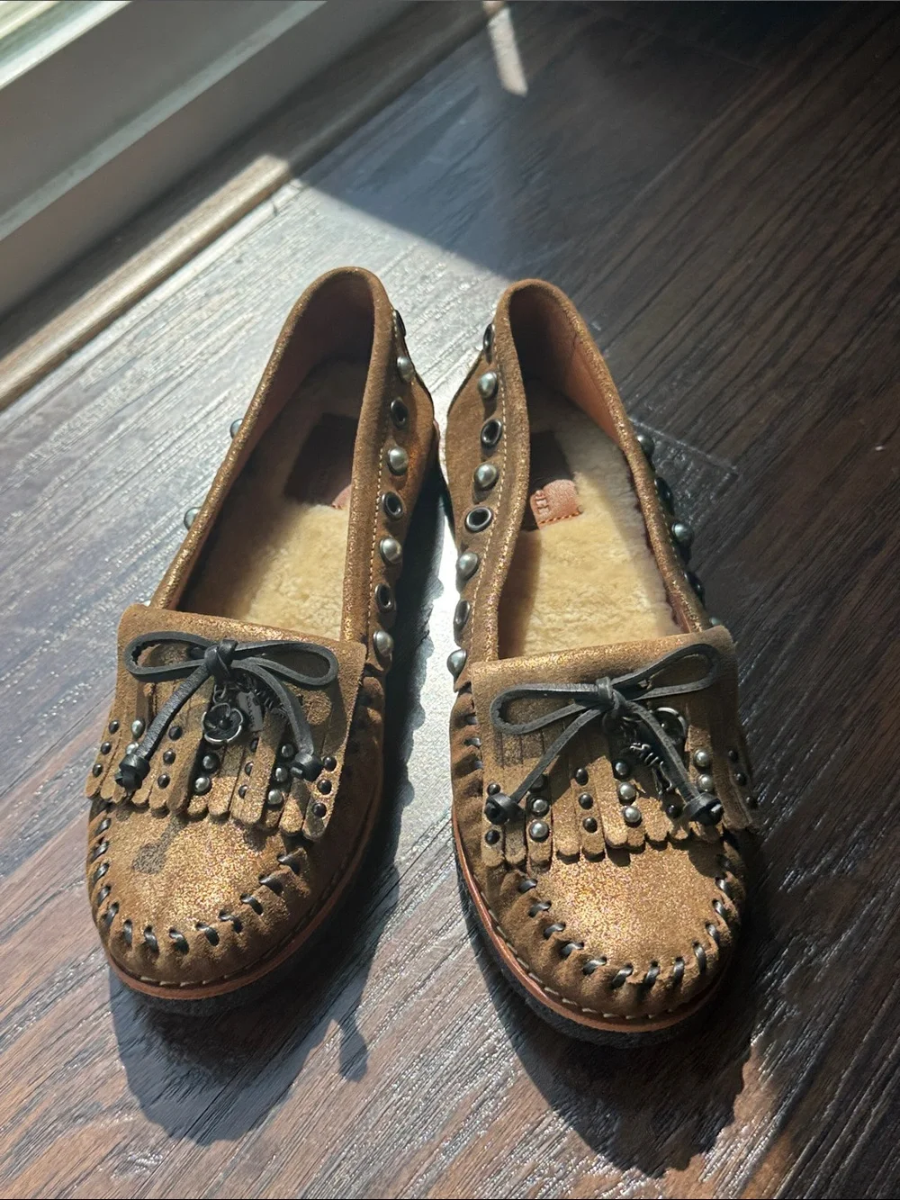 Coach brown suede